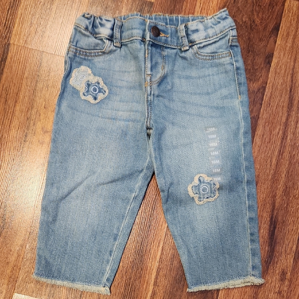 NWOT OshKosh B'gosh Adjustable Waist Blue Denim Jeans Size 18 Months